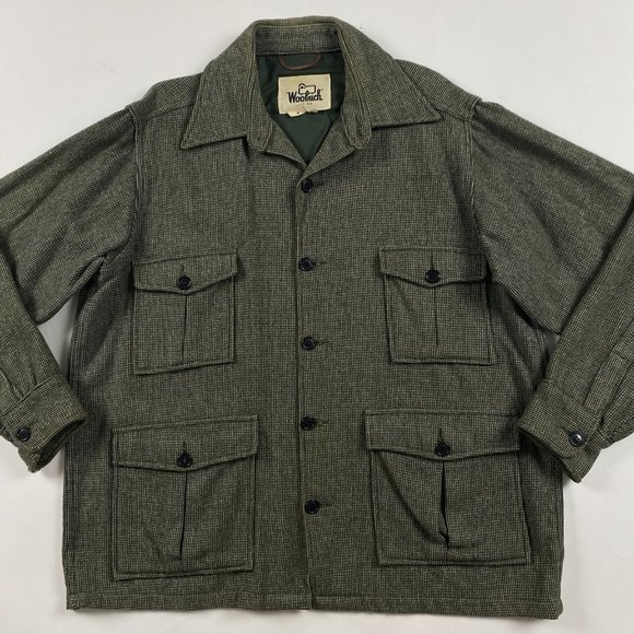 Woolrich Other - Vintage Woolrich 4 Pocket Wool Shacket Shirt Jacket Men's XL Green Safari